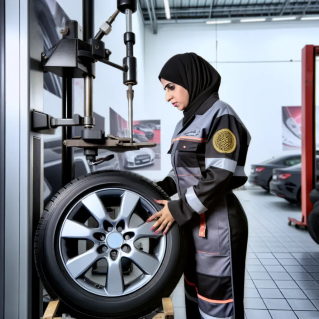 Technician mounting a tire on a wheel at Wizard Fixx